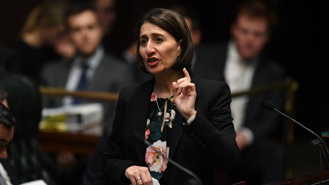 NSW Premier Gladys Berejiklian speaks during Question Time in the Legislative Assembly. Picture: AAP