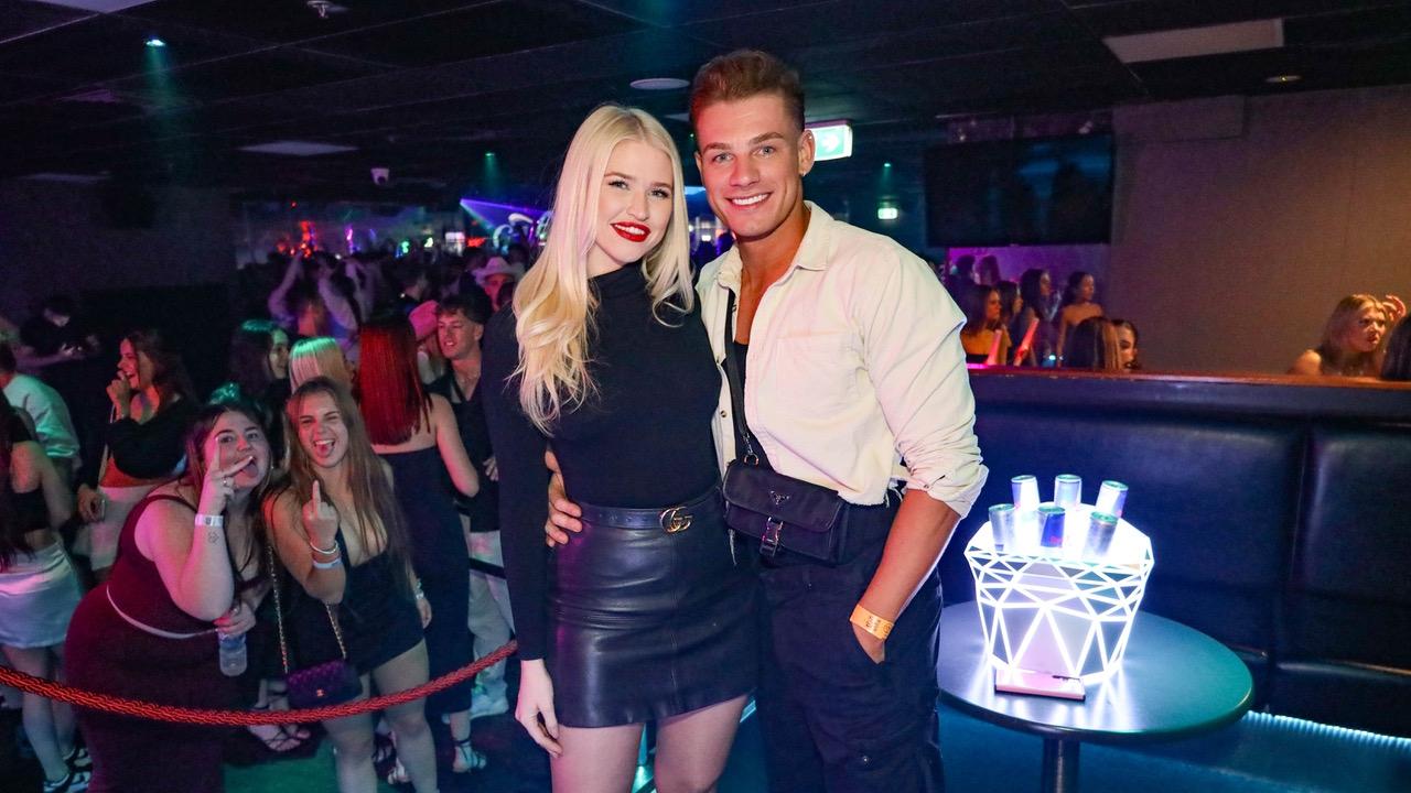 Sophia Harris and Callum Hole at Cocktails Nightclub. Picture: Supplied