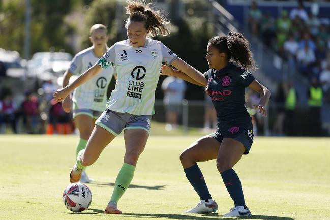 Canberra’s Elizabeth Anton against Melbourne City in early March. Picture: Darrian Traynor/Getty Images