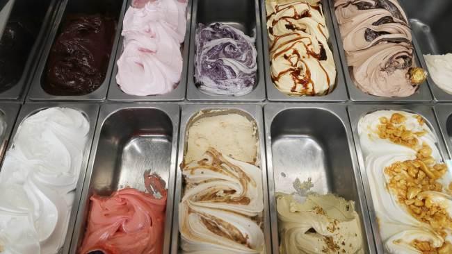 Some of the flavours on offer at Scoop Gelati in Burleigh. Picture Glenn Hampson