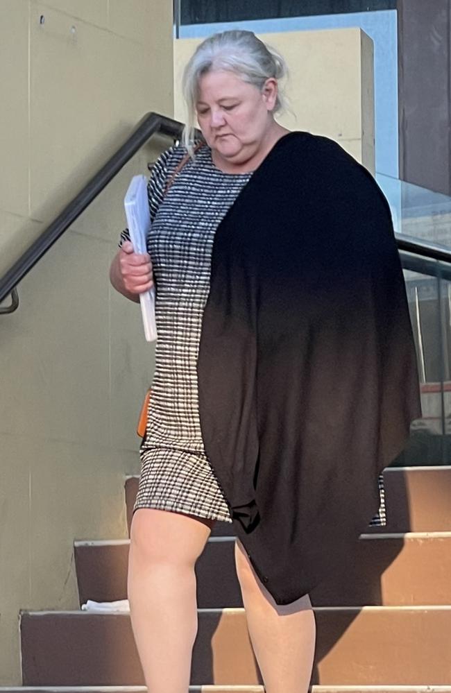 Gina Merritt, mother of Jay Brogden, leaves Mackay court house during a murder trial into her son's death. A jury found Gavin Philip Parnell guilty of the heinous crime.