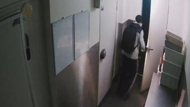 Police would like to speak to a man seen opening a door at an Albert St cafe on November 16.