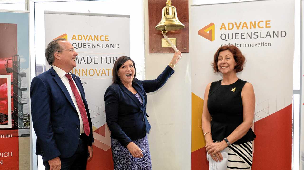 Ipswich MPs Jim Madden (left) and Jennifer Howard (right) with Leeanne Enoch. Picture: Rob Williams