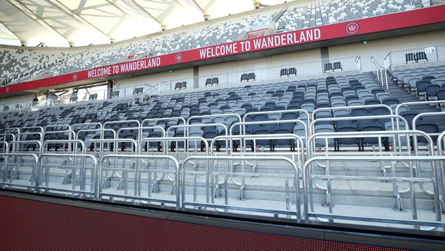 Newly installed safe standing rails at Bankwest Stadium. Picture: Getty