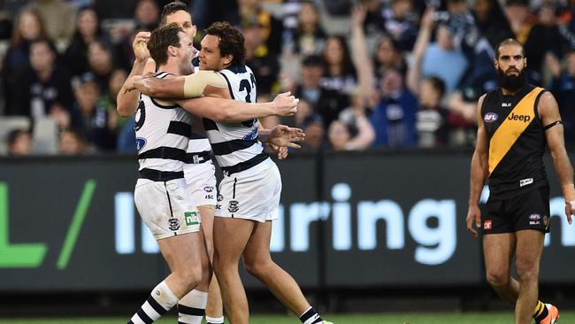 The Cats came from the clouds to defeat Richmond. Photo: AAP Image/Julian Smith