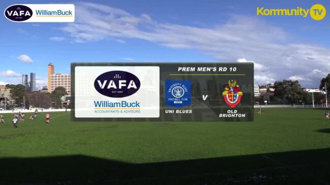 Replay: VAFA Round 10 - Uni Blues v Old Brighton (Men's Premiers)