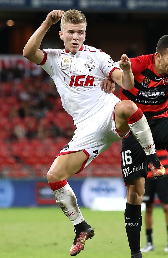 Riley McGree of Adelaide United.