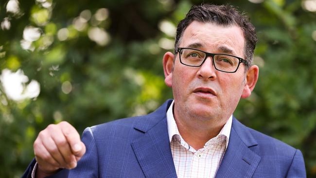 Premier Daniel Andrews announces changes to office rules on Thursday. Picture: Getty