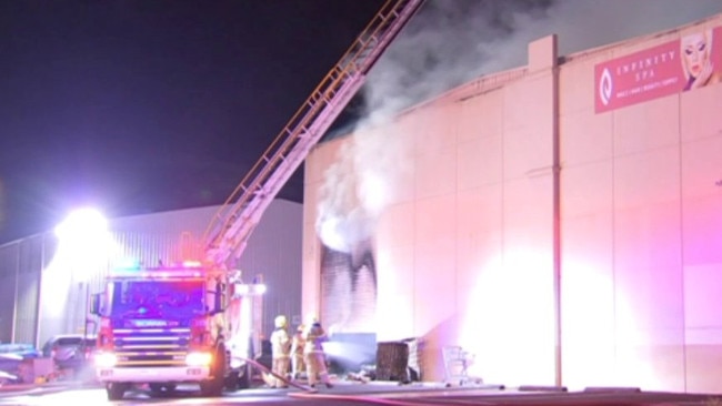 A Sunshine North factory went up in flames on Tuesday morning. Picture: 7 News