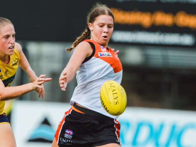 J’Noemi Anderson in the playing for the NTFL rep side. Picture: Glenn Campbell