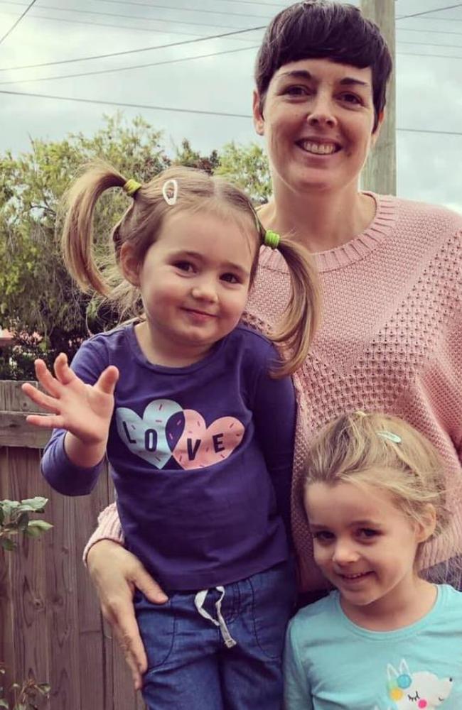 Sally Fitzgerald, with daughters Betty (7) and Elsie (4), was relieved to have received a negative test result this week.