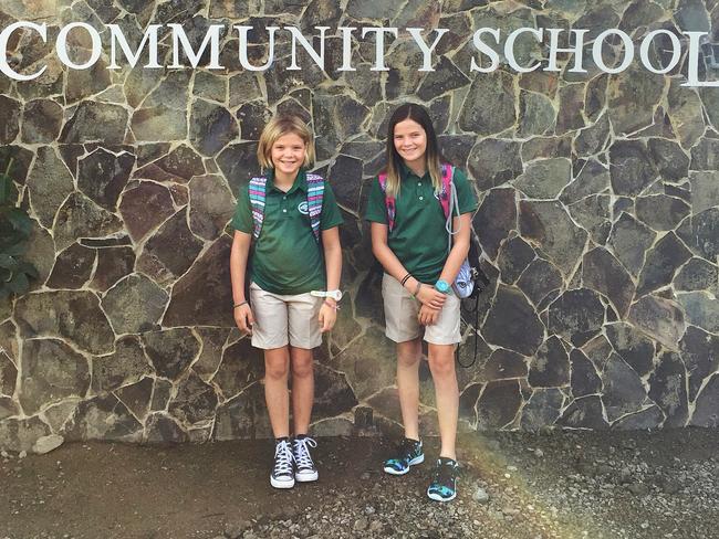 Gary’s daughters are two of the newest students at La Paz Community School. Picture: Gary Burchett