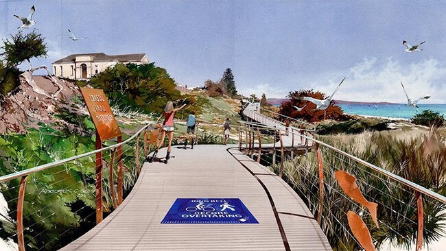 Previous designs for the Charles Sturt Council coast path at Hallam Tce, Tennyson. Picture: Supplied