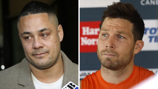 Jarryd Hayne was referenced in the Giants' postseason function.