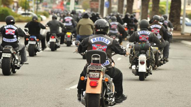 Rebels bikies visiting Sydney for a secret outlaw motorcycle gang soiree have been hauled out of their hotels and sent packing.