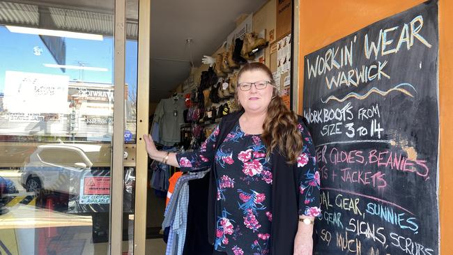 NOT GOING ANYWHERE: Workin' Wear Warwick owner Allison Webster said even though she’s selling the business, the retailer will continue operating from its store on Palmerin St. Picture: Jessica Paul