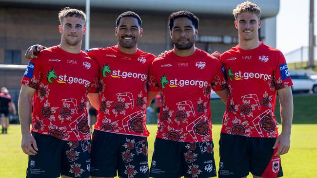 Toby Couchman, Mat and Max Feagai, and Ryan Couchman. Pic: Dragons Digital