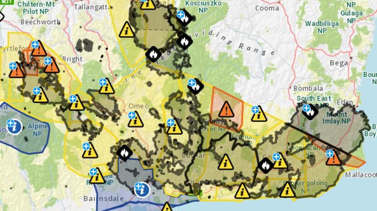 Victoria bushfires Fires continue to burn in East Gippsland, alpine