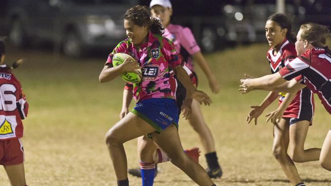 Lilliana Leisha of Brothers against Valleys in under-12 TJRL girls fixture at Brothers Junior Rugby League ground, Friday, March 8, 2019.