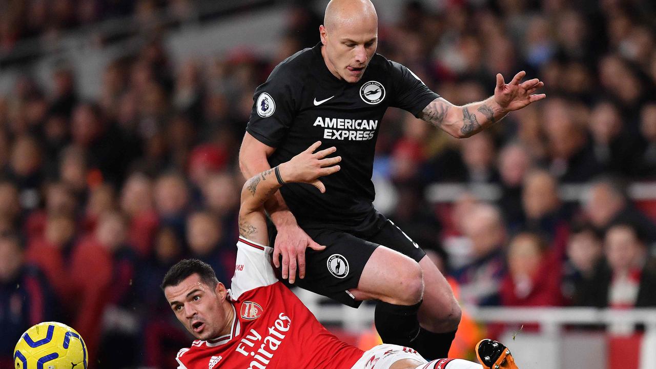 Aussie Aaron Mooy was instrumental in Brighton’s victory over Arsenal.