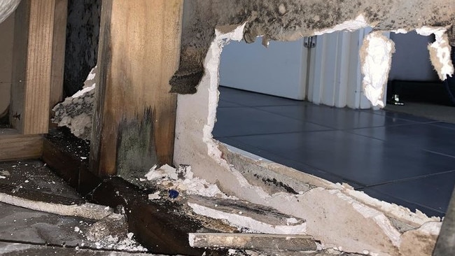 The mould has been 'eating away' at the home. Picture: 9 News