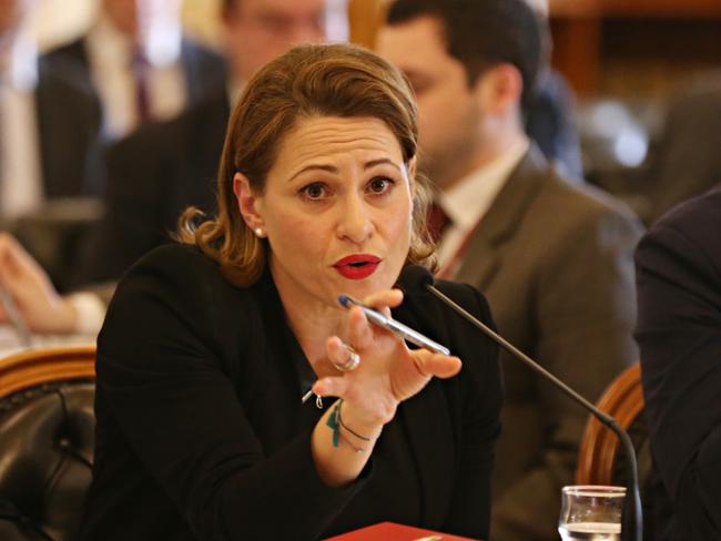 Jackie Trad at the Parliament estimates hearing. Pic Annette Dew