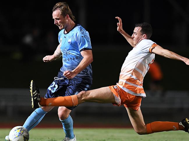 Rhyan Grant in action for Sydney FC against Cairns FC on Tuesday night. Picture: Getty Images