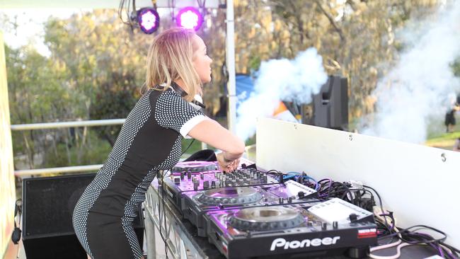 DJ Emily Scott entertains the crowd at the GC 600. Picture Mike Batterham