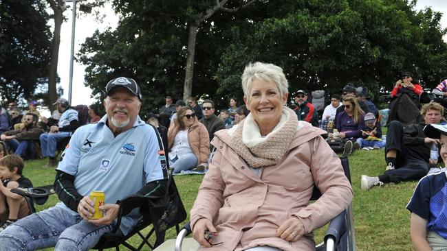 Coffs Coast league fans enjoy the atmosphere at the Cronulla Sharks v Gold Coast Titans match at C.ex Stadium Coffs Harbour. Photo: Tim Jarrett