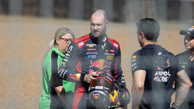 Van Gisbergen didn’t look too shaken up after the incident. Picture: Matthew Paul