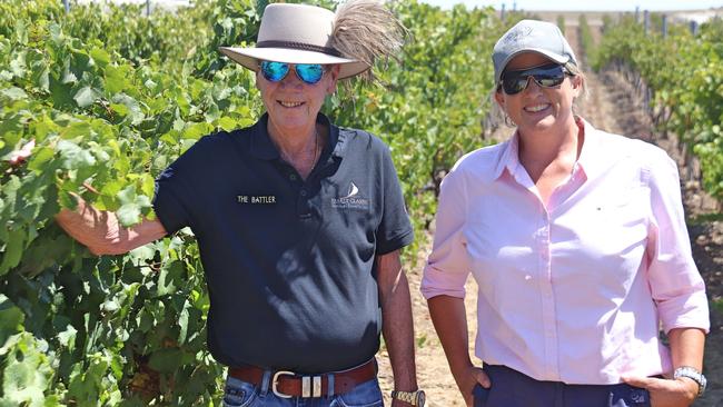 Peter Teakle in the Teakle Wine vineyard with head winemaker Liz Heidenreich.