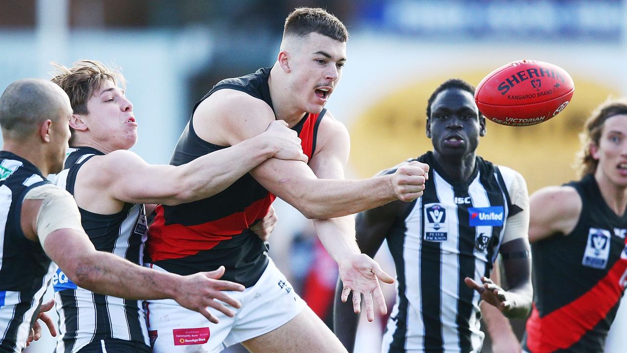 Injured and uncapped Essendon ruckman Sam Draper is a hot commodity. (Photo by Michael Dodge/AFL Media/Getty Images)