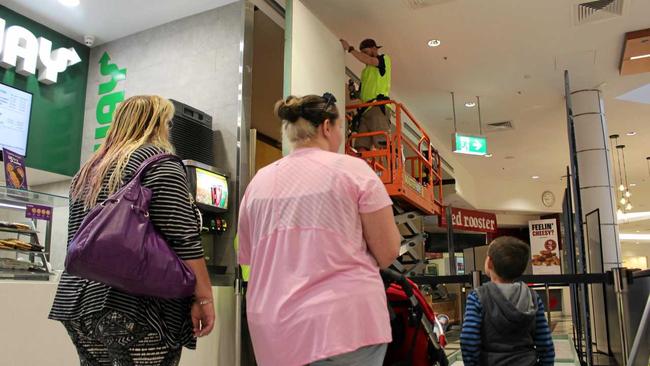 AT A LOSS: Marie and Jessica Jobson turned up to Rose City Shoppingworld expecting to get their weekly bacon toasted sandwich, only to find Rose City Carvery closed. Picture: Marian Faa