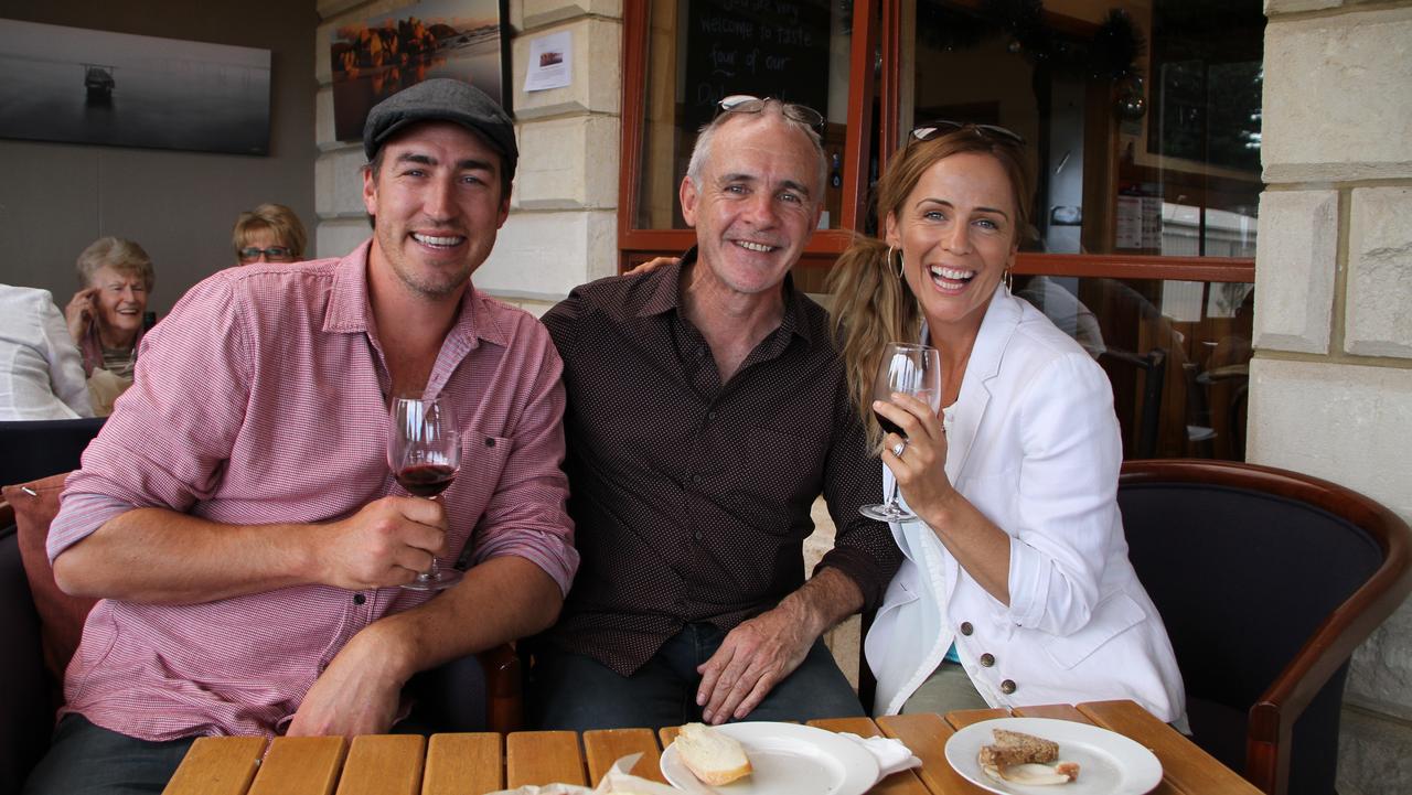 Clint Bizzell, Tim and Jennifer Adams at Phillip Island Winery.