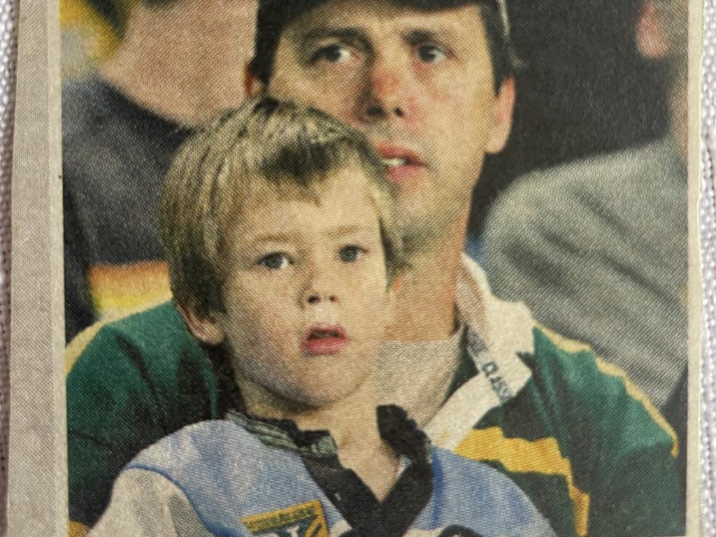 A young Sam Stonestreet in Sharks kit at an Australia-Great Britain Test match. Picture: Supplied