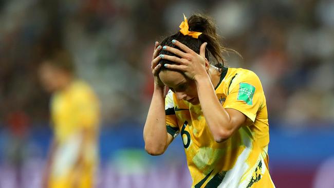 Hayley Raso was strong in a beaten side. Picture: Getty