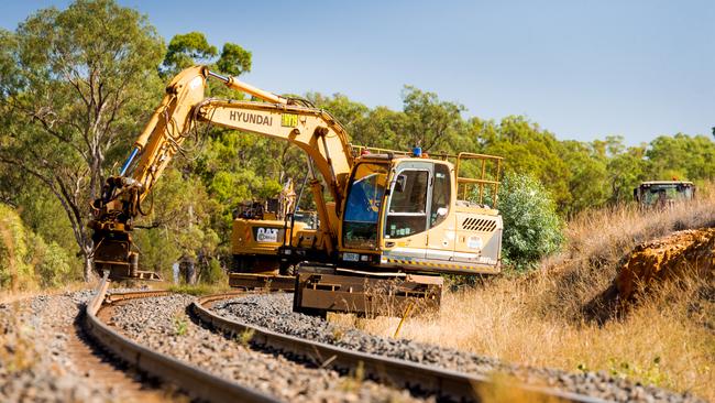 Construction work on the inland rail project in NSW.