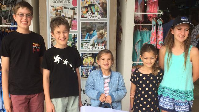 Happy Easter!.... Noah and Patrick McCarthy with their cousins Finlaye, Sienna and Amelie McCarthy collecting their hamper today.