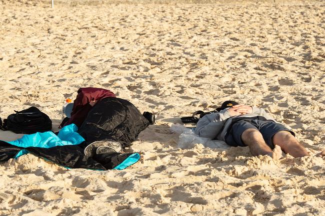 A new years hangover is waiting for some on Bondi Beach this morning. Picture: Monique Harmer