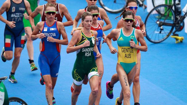 Ashleigh Gentle racing at the Rio Olympics.