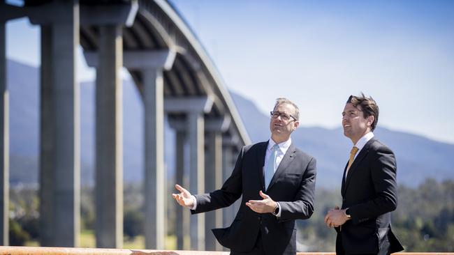 Tasmanian Minister for Infrastructure and Transport Michael Ferguson and Senator Jonathon Duniam. Picture: RICHARD JUPE