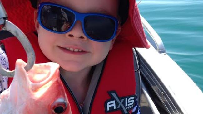 Cody Grosvenor with his first Darwin Harbour saddletail snapper