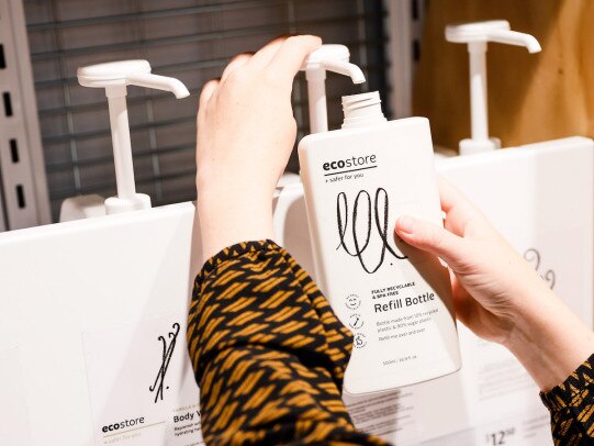 SYDNEY, AUSTRALIA - NOVEMBER 10: Refill Station during Coles Opens Australian-First Supermarket With Sustainability Features at Coles on November 10, 2020 in Sydney, Australia. (Photo by Hanna Lassen/Getty Images for Coles.)