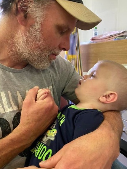 Theo Fattel with his 18-month-old son. Picture: Katie Fattel