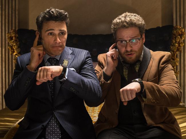 Controversial ... James Franco and Seth Rogen in a scene from The Interview. Picture: AP Photo/Sony — Columbia Pictures, Ed Araquel