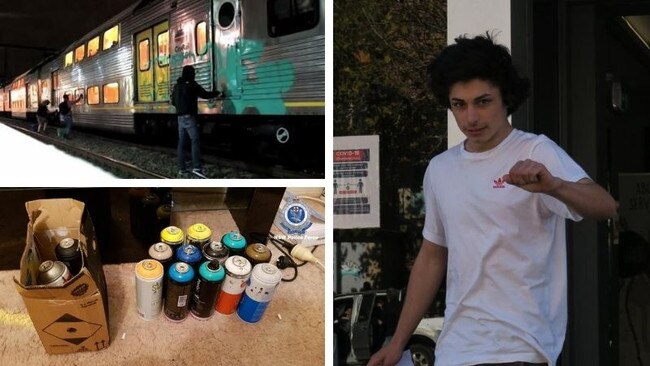 Iszacc Bonnici, 19, of Blue Haven, was charged with graffiti, entering train lines ad drugs offences. Picture: supplied