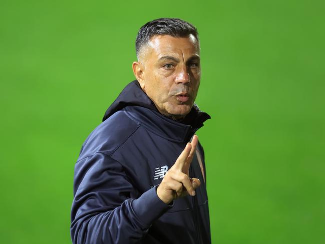 Roar coach Ross Aloisi has been a hit with Brisbane players. Picture: Jenny Evans/Getty Images