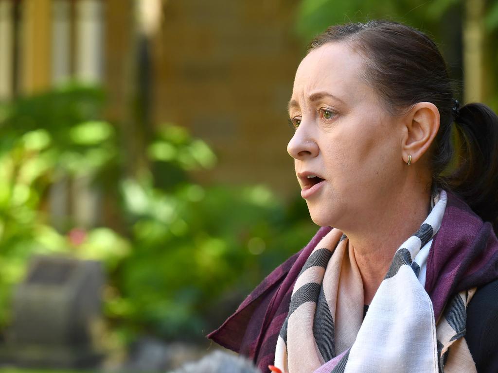 Health Minister Yvette D'Ath at the health press conference in Brisbane. Picture: John Gass