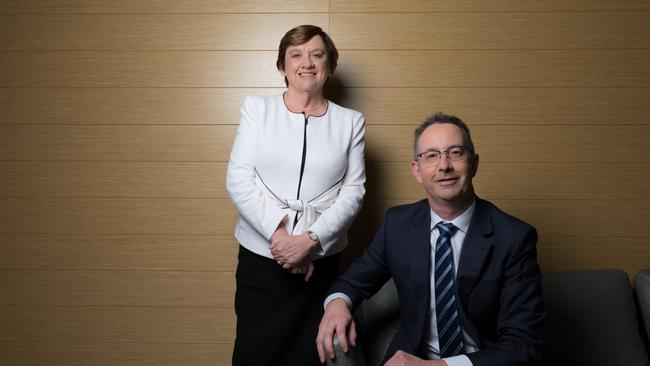 AGL Chair Patricia McKenzie( Left) and Interim CEO Damien Nicks. Picture: Alexander Legaree