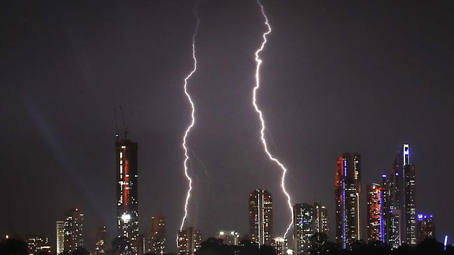 Sunday’s storm on the Gold Coast. Picture Glenn Hampson